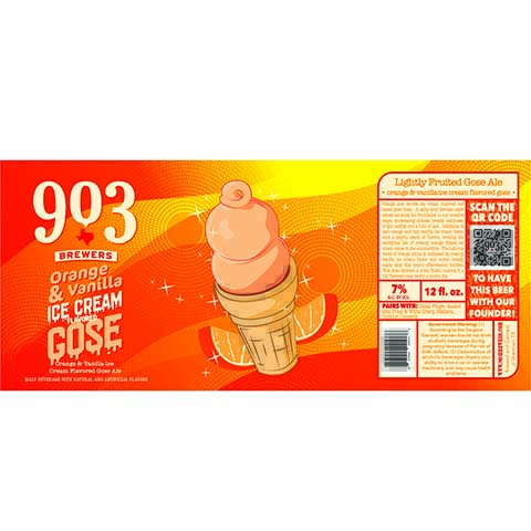 Lightly Fruited Gose Ale Orange, Vanilla Ice Cream