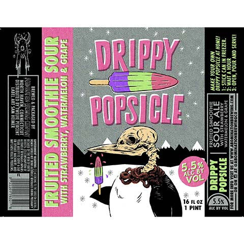 Abomination Drippy Popsicle Fruited Smoothie Sour Ale Strawberry, Watermelon, & Grape