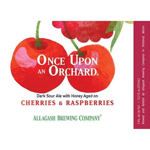 Allagash Once Upon An Orchard Dark Sour Ale Cherries, Raspberries