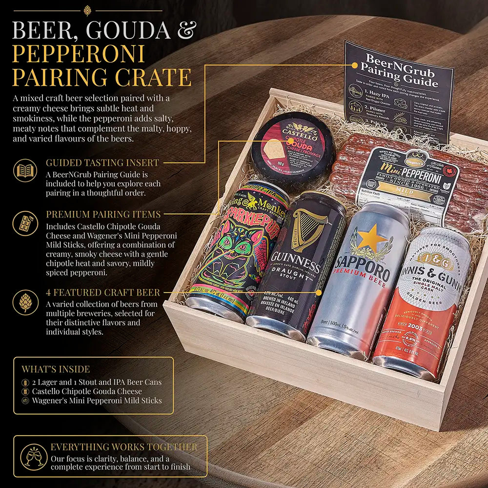 Beer, Gouda & Pepperoni Pairing Crate