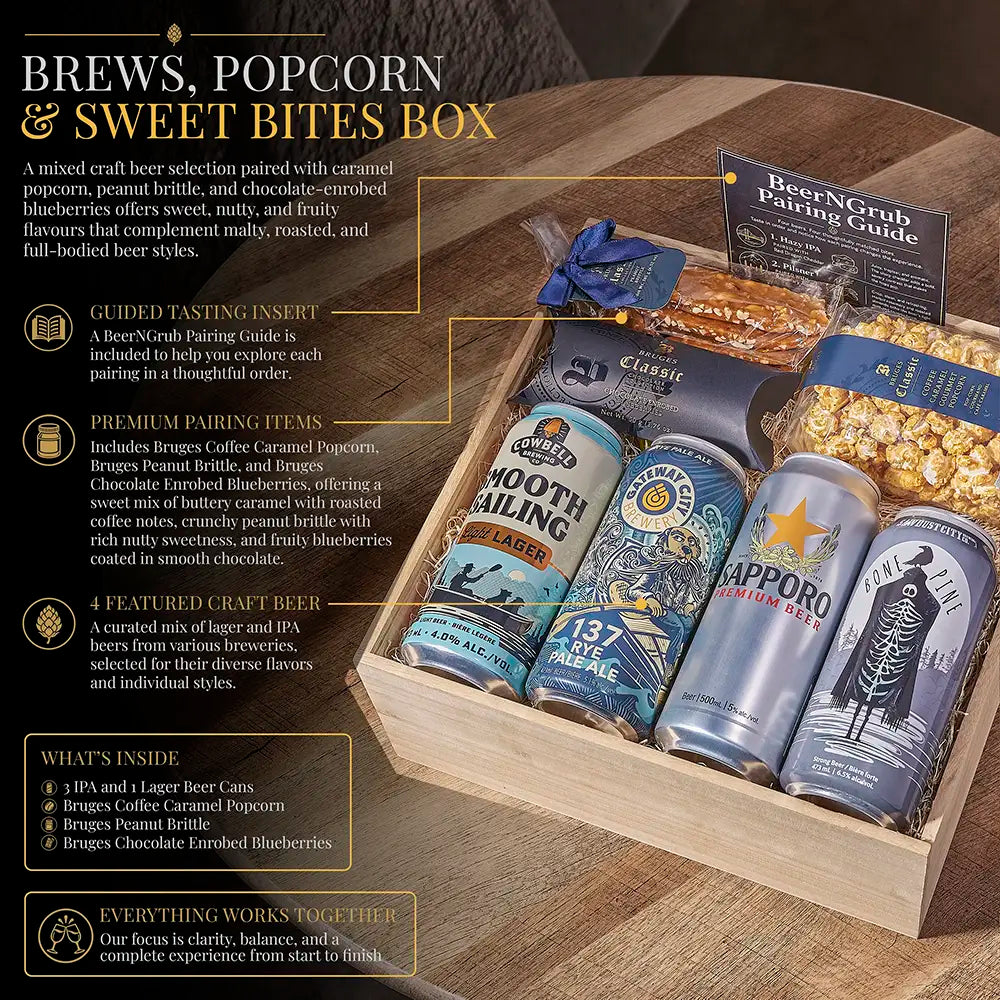 Brews, Popcorn & Sweet Bites Box