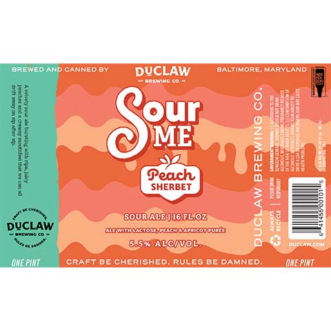 Duclaw Sour Me Peach Sherbet Sour Ale