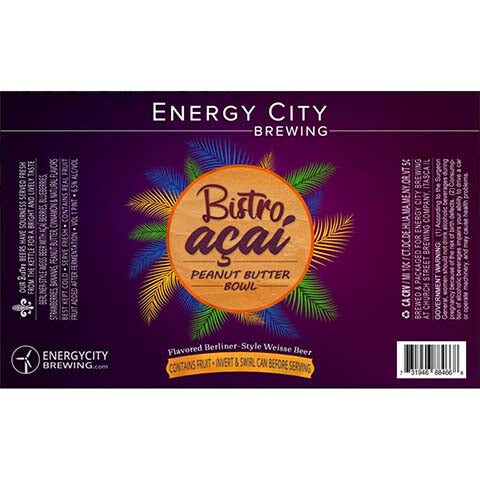 Energy City Bistro Acai Peanut Butter Bowl