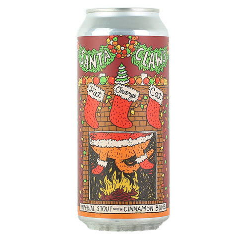 Fat Orange Cat Santa Claws
