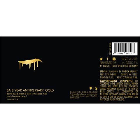 Finback BA 8 Year Anniversary: Gold