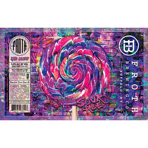 Froth Naked Lollipop Sour Ale Blackberry, Rasberry