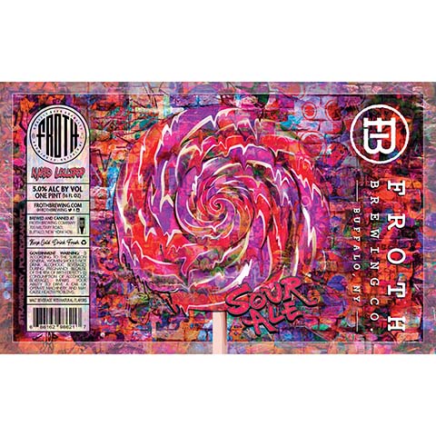 Froth Naked Lollipop Sour Ale Strawberry, Pomegranate