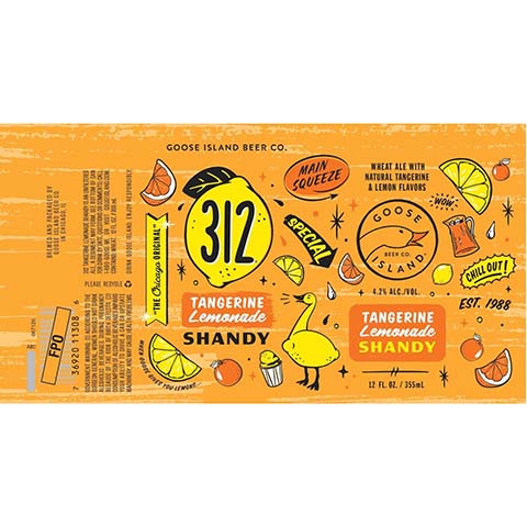 312 Tangerine Lemonade Shandy Wheat Ale