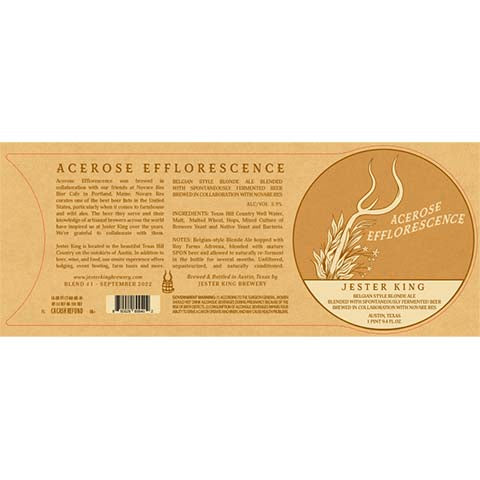 Jester King Acerose Efflorescence