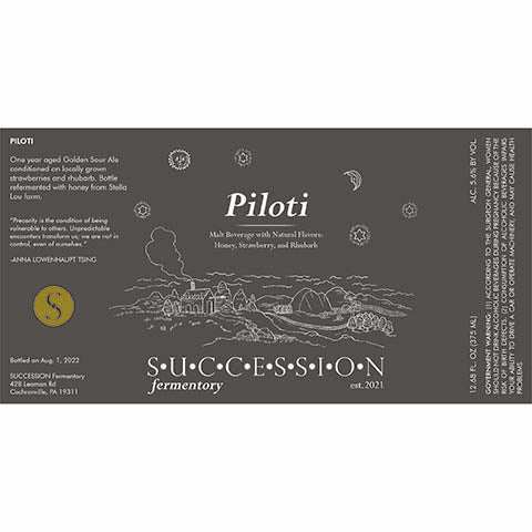 Piloti Sour Ale Strawberry, Rhubarb