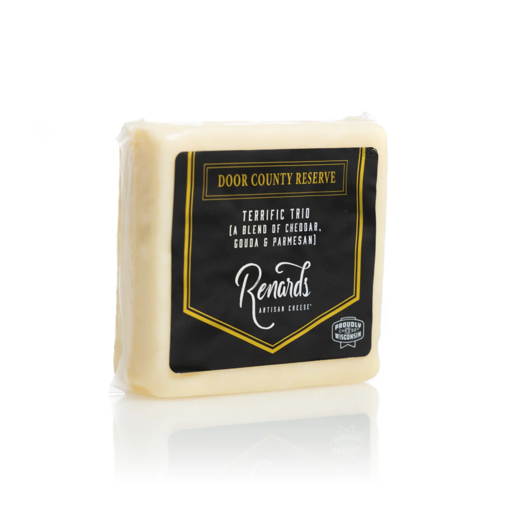 Renard's Cheese Terrific Trio A Blendof Aged Cheddar, Gouda & Parmesan 6oz