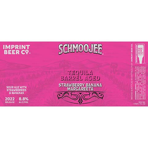 Imprint Beer Schmoojee Tequila Barrel Aged Strawberry Banana Margareeta Sour Ale