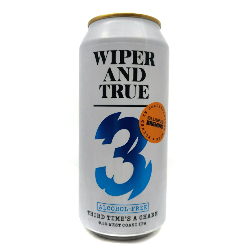 Wiper & True x Elusive Third Times A Charm Alcohol Free West Coast IPA 0.5%