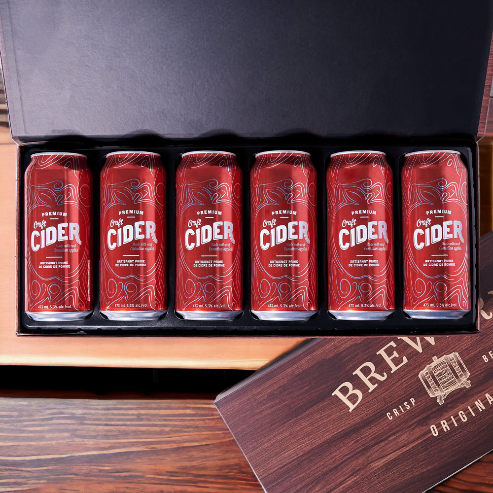 Classic Beer Gift Basket with 6 Hard Ciders